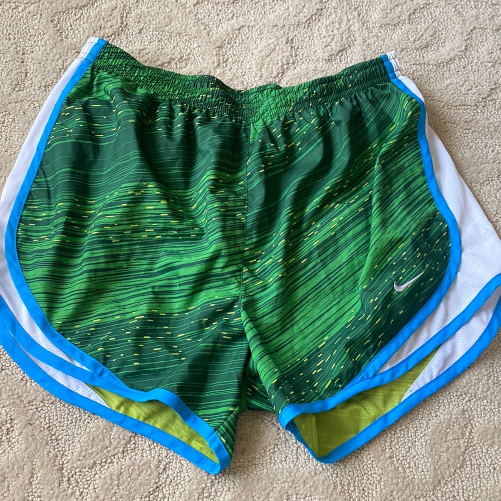 NIKE green and blue athletic shorts